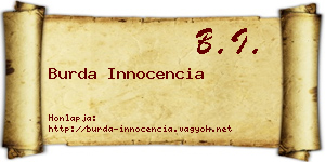 Burda Innocencia névjegykártya